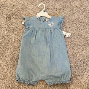 NWT- Carter's girls one piece denim outfit, size:24M